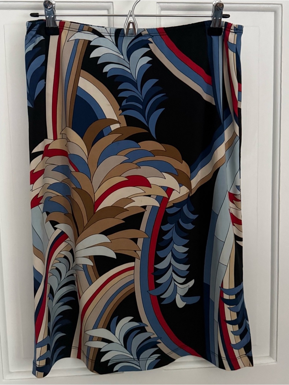 BCBG Printed A-Line Skirt - Black Multi